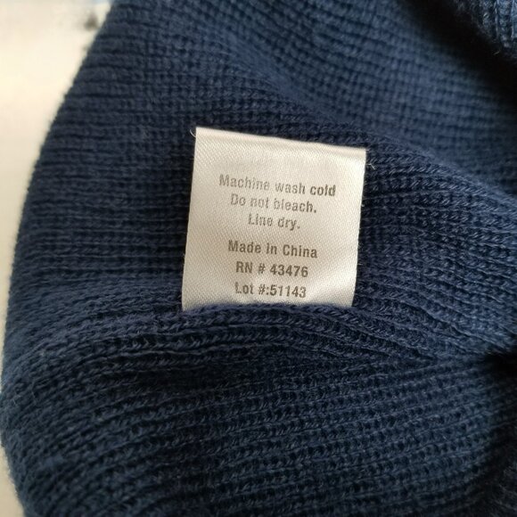 GMI Gold Medal International Striped Knit Beanie Navy Green Yellow Preppy Boys - Picture 7 of 8